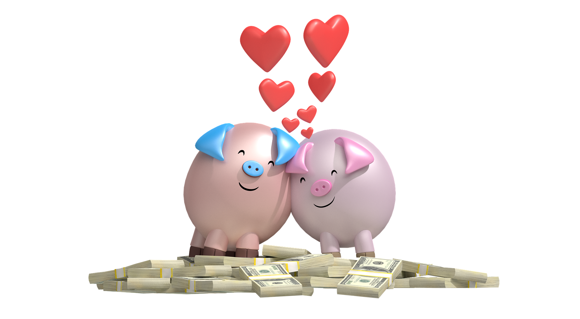 Mondy - piggy banks and hearts